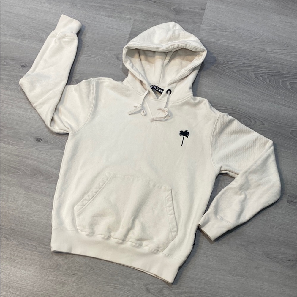Palm Angels White Sweatshirt Hoodie Casual Fit